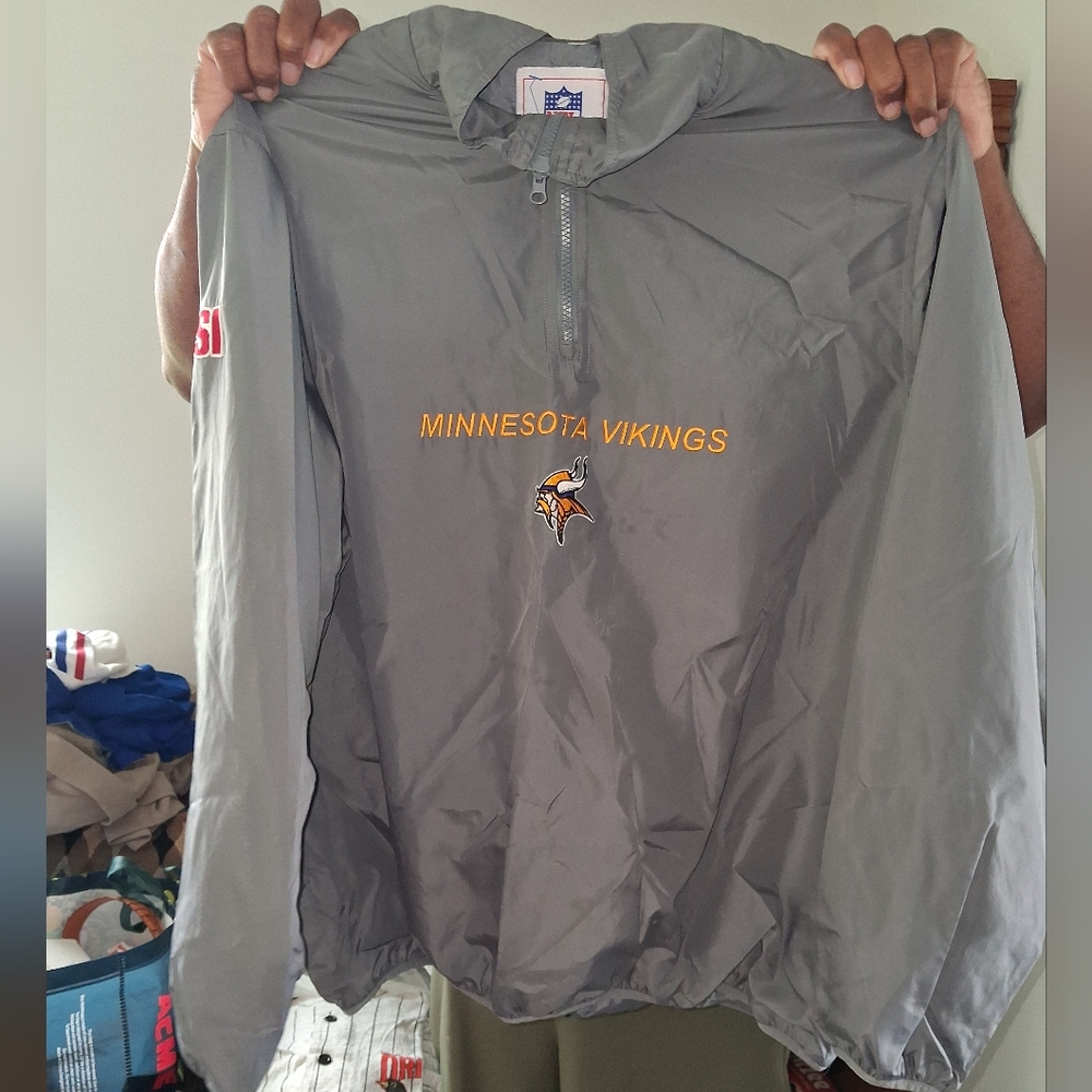Sports Illustrated NFL Minnesota Vikings Football Windbreaker Jacket Size XL